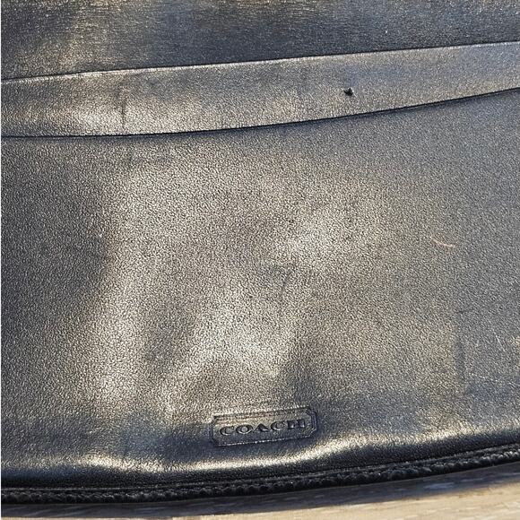 Vintage Coach Black Pebbled Leather Bi-Fold Envelope Wallet Minimalist Basic - Picture 3 of 10